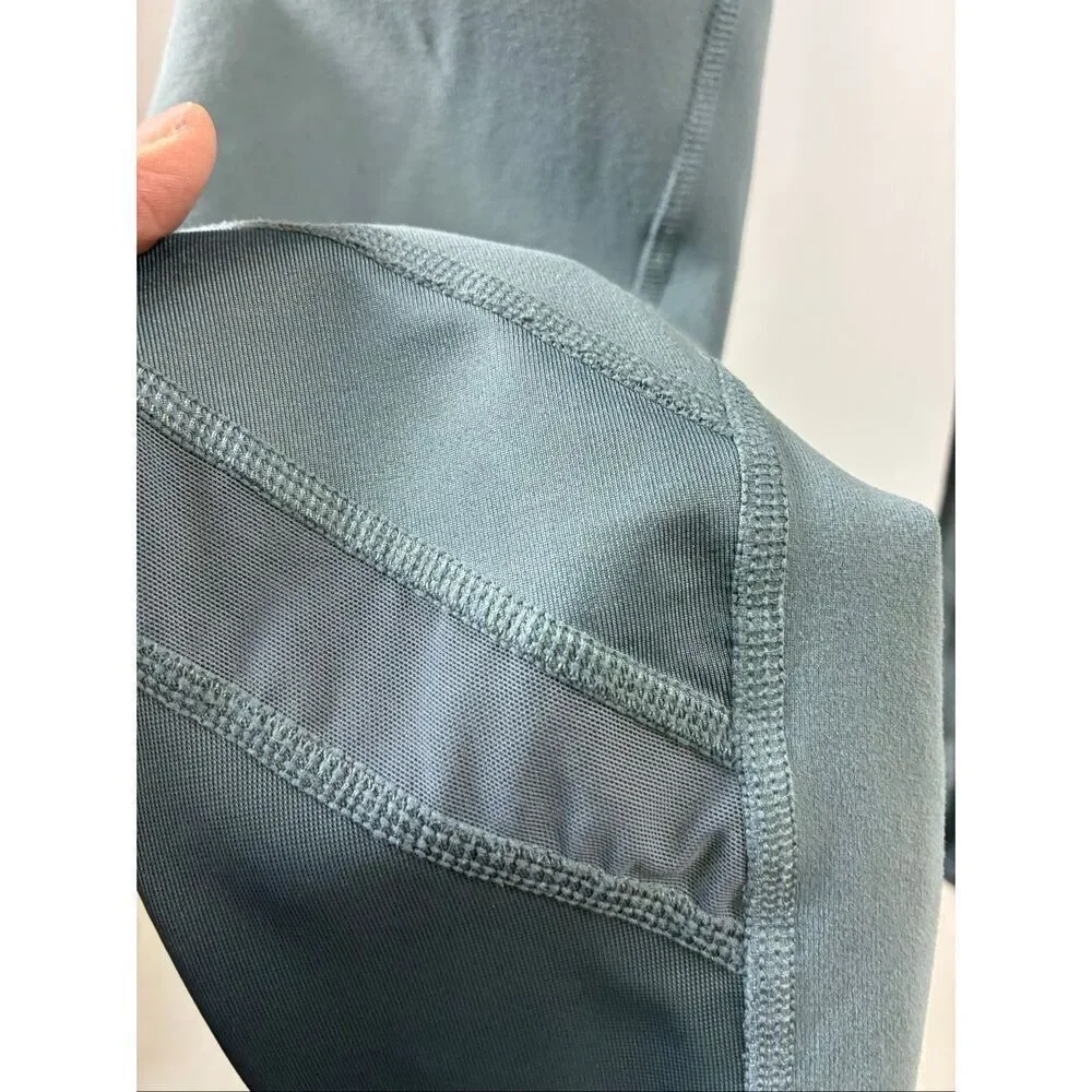 ALO Airlift Mesh Line Up High Waist Cropped Leggings in Ocean Teal Size XS